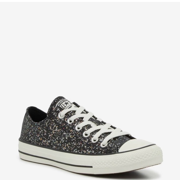 Converse Chuck Taylor Black All Star Glitter Low Top Sneakers Sz 9 - Picture 3 of 11